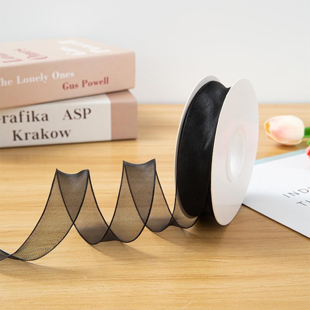 Черная органзовая лента ширино – обзор и цена Organza Ribbon Spool