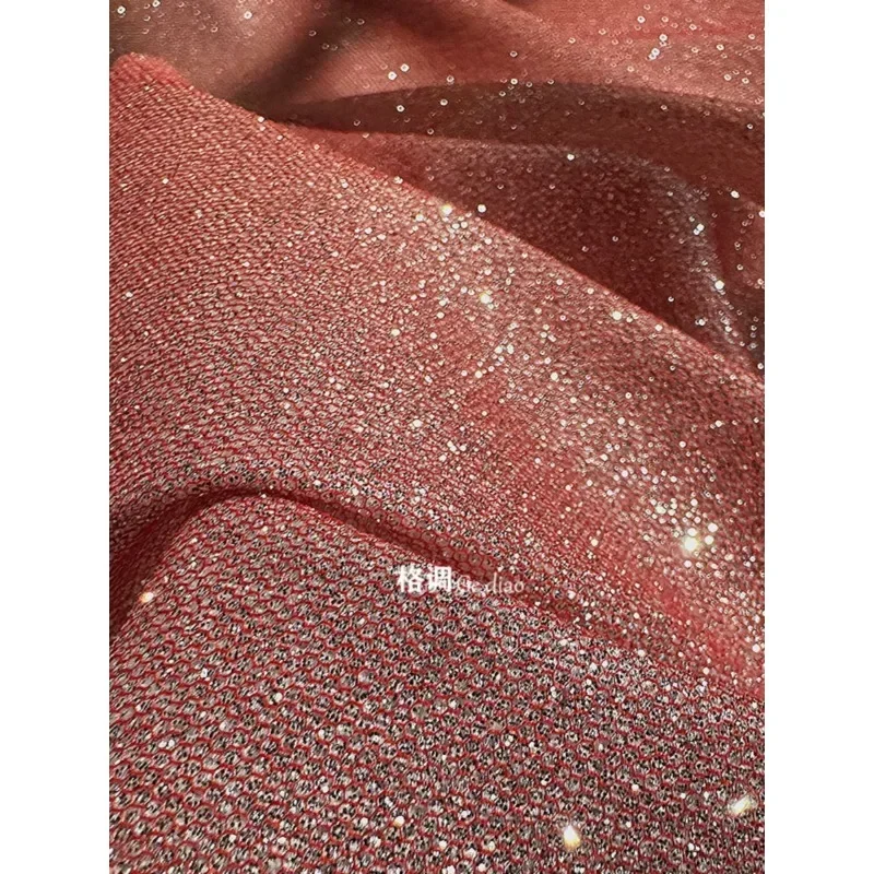Красная блестящая пудра-марлев – обзор и цена Crystal Mesh Fabric