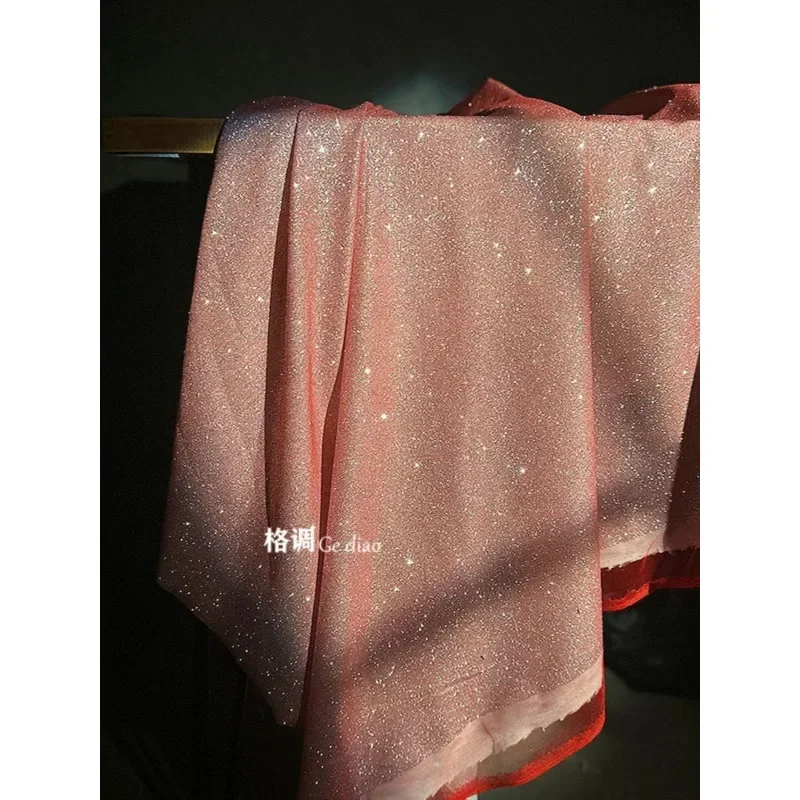 Красная блестящая пудра-марлев – обзор и цена Crystal Mesh Fabric