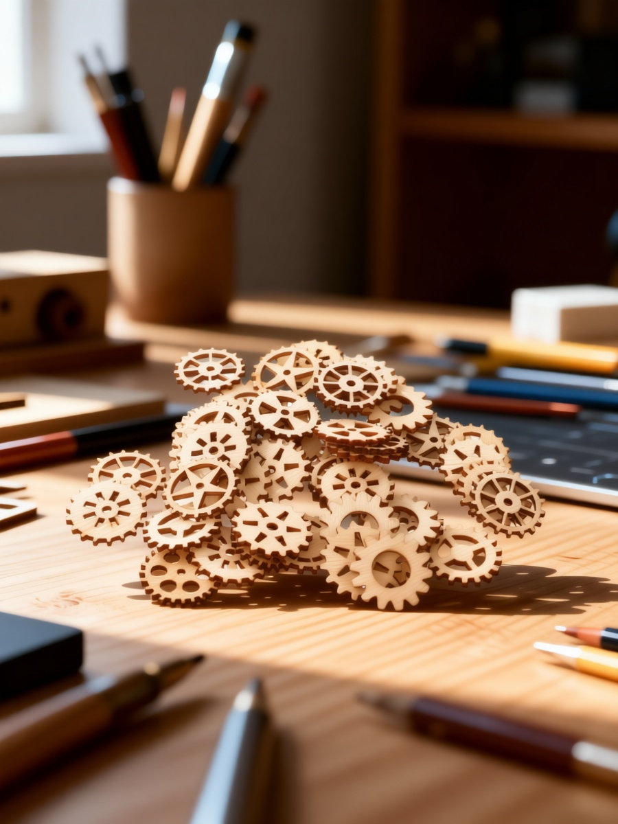 100 шт. деревянных шестеренок  – обзор и цена Craft Embellishments